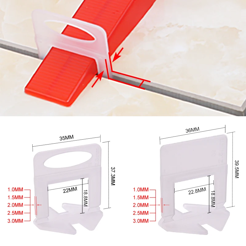 Tile Leveling Clip - 100 peças de Clipes de Nivelamento