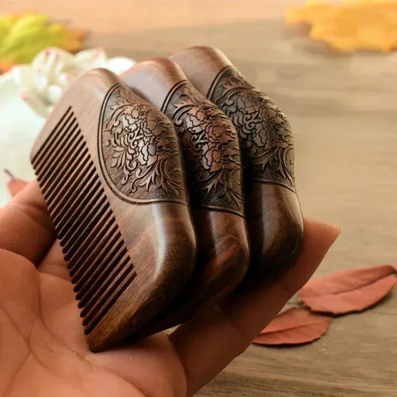 Wood Stain Brush - Pente de bolso portátil de sândalo