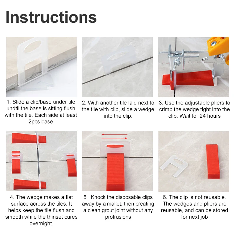 100 peças de Clipes de Nivelam - Tile Leveling Clip avaliação e preço